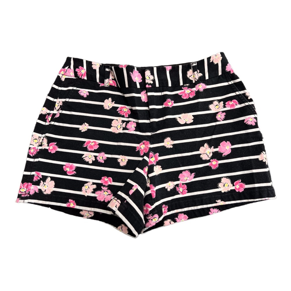 Elle woman shorts size 2 black and white with pink flowers